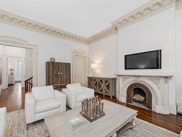 living room featuring hardwood / wood-style floors