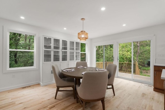 174 Gilbert St, Mansfield, MA 02048 - dining area with plenty of natural light, light wood-style floors, and recessed lighting
