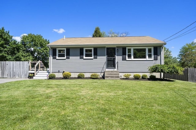 56 Country Way, Whitman, MA 02382 - ranch-style home with a shingled roof and a deck