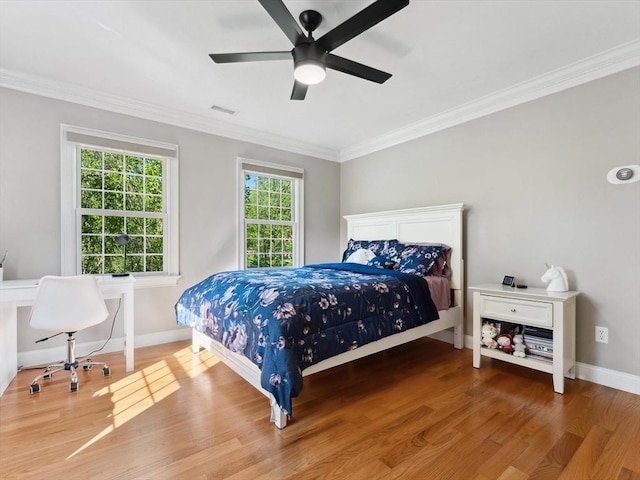 231 Gulf St, Shrewsbury, MA 01545 - bedroom featuring crown molding, wood finished floors, baseboards, and ceiling fan