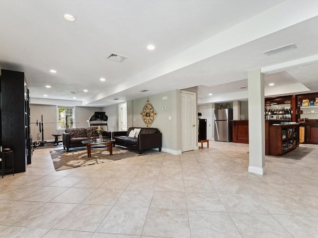 231 Gulf St, Shrewsbury, MA 01545 - living room featuring recessed lighting and light tile patterned floors