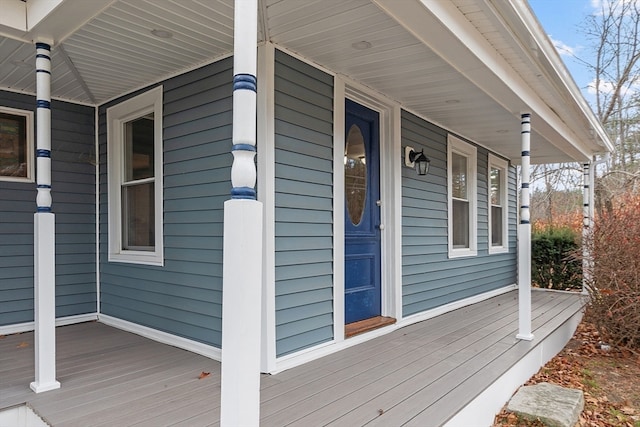 wooden deck with a porch