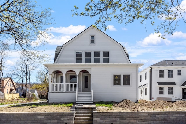 view of front facade featuring a porch