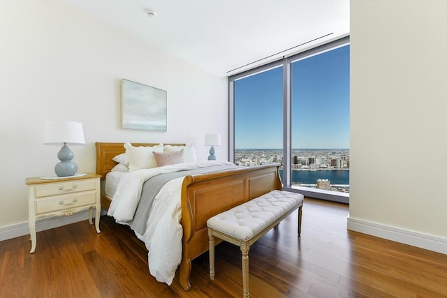 1 Dalton St Unit 5102, Boston, MA 02115 - bedroom featuring floor to ceiling windows and wood finished floors