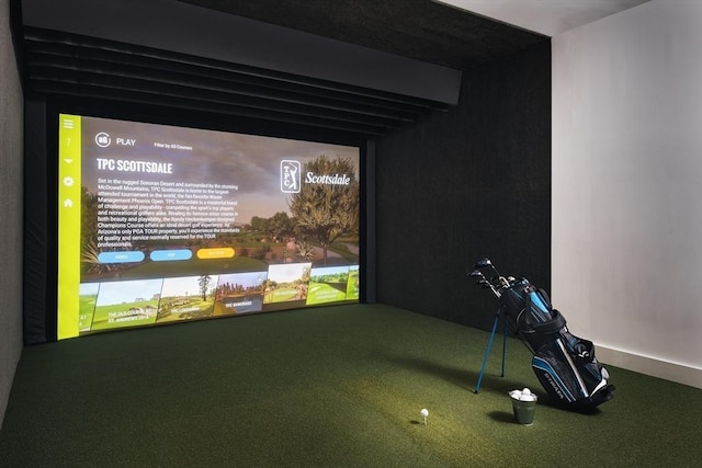 1 Dalton St Unit 5102, Boston, MA 02115 - playroom with golf simulator and carpet floors