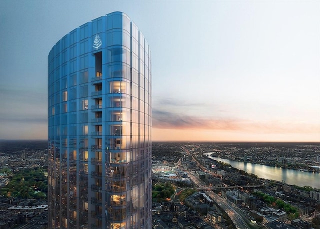 1 Dalton St Unit 5102, Boston, MA 02115 - property at dusk featuring a city view and a water view