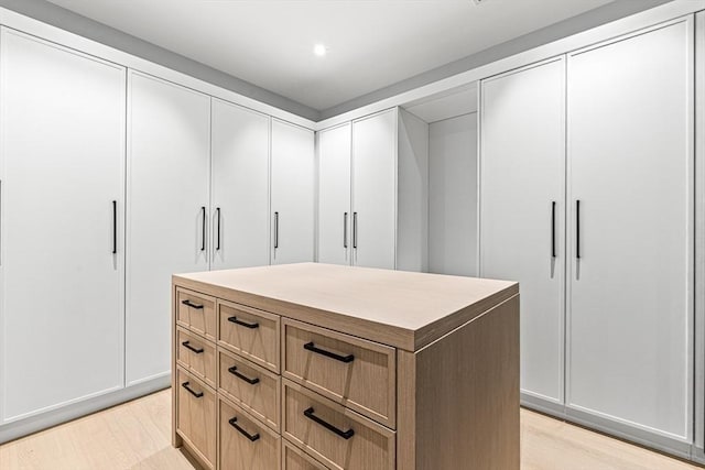 spacious closet with light wood-style flooring