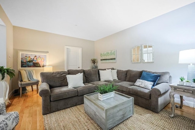 living room with light wood-style floors