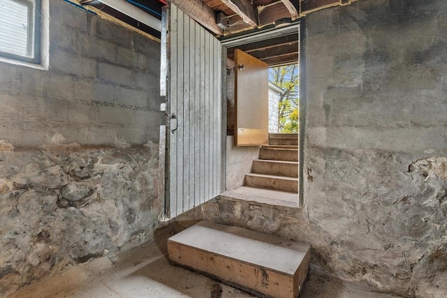 below grade area with stairway