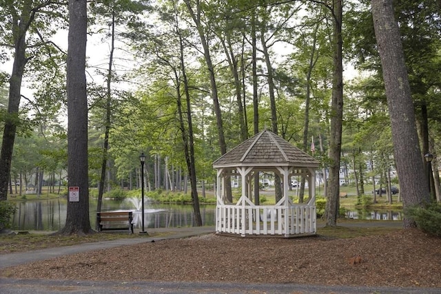 140 Heritage Dr Unit 140, Northbridge, MA 01588 - surrounding community featuring a gazebo and a water view