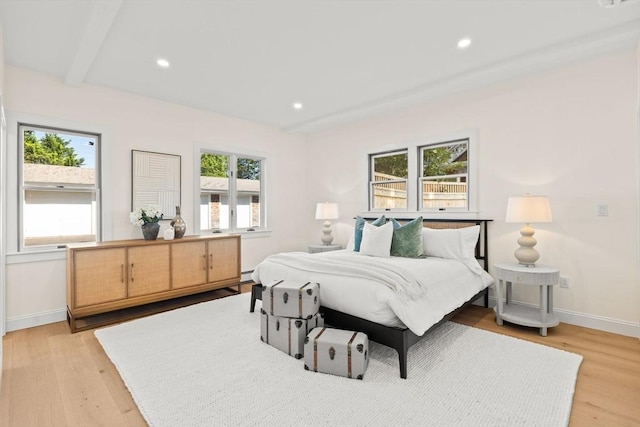354 Gifford Unit 1, Falmouth, MA 02540 - bedroom featuring light wood-style flooring, baseboards, and recessed lighting