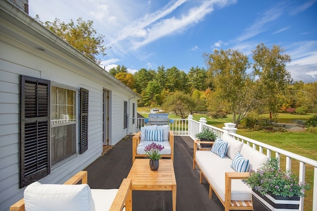 deck featuring an outdoor hangout area