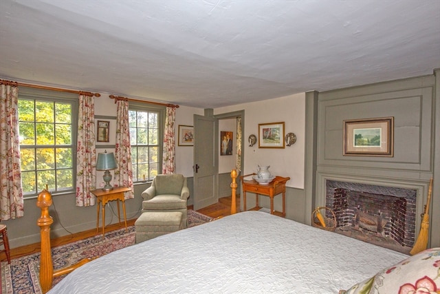 bedroom featuring hardwood / wood-style flooring