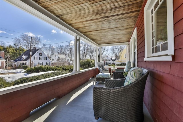 balcony with a residential view