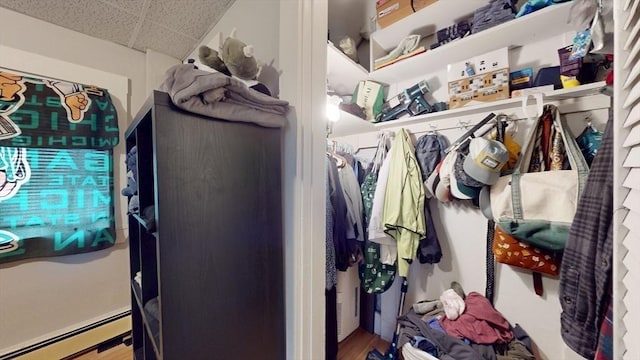 142 Dale St, Waltham, MA 02451 - mudroom with a paneled ceiling and a baseboard heating unit