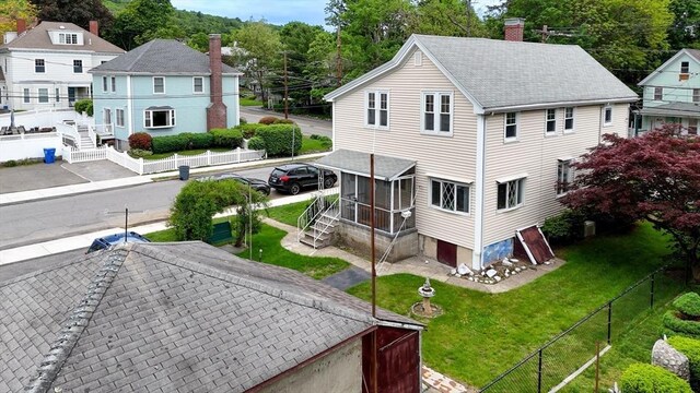 142 Dale St, Waltham, MA 02451 - aerial view of property and surrounding area