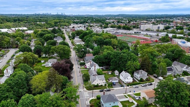 142 Dale St, Waltham, MA 02451 - aerial view of property and surrounding area featuring nearby suburban area