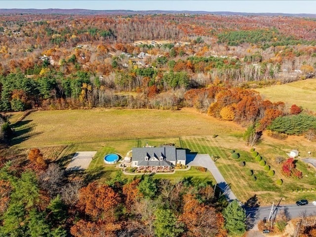 bird's eye view with a rural view