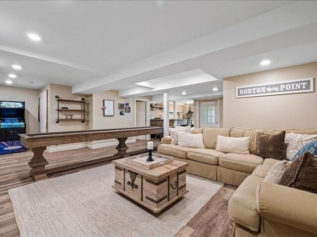 143 Clemence Hill Rd, Southbridge, MA 01550 - living area featuring light wood-style floors and recessed lighting