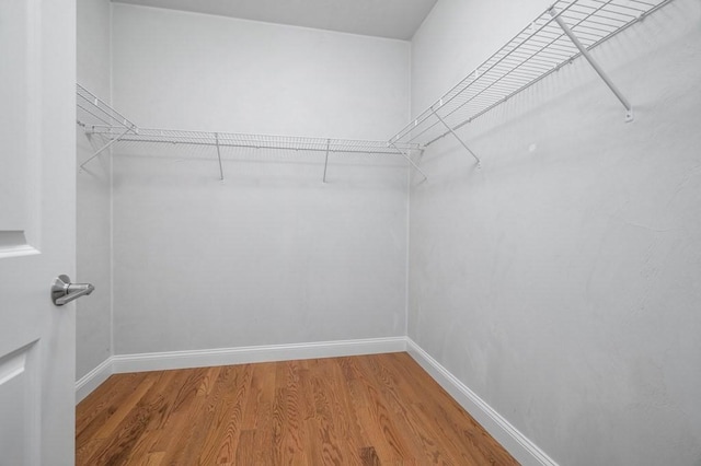 spacious closet with wood finished floors