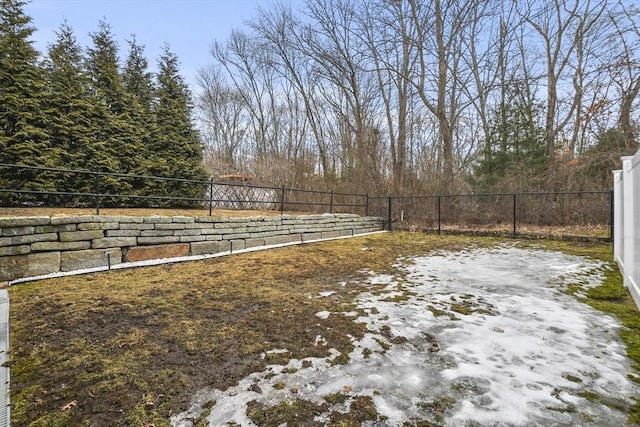 view of yard with fence