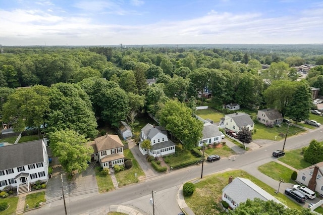 14 E Division St, Holbrook, MA 02343 - aerial perspective of suburban area featuring a heavily wooded area