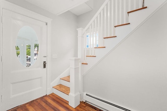 14 E Division St, Holbrook, MA 02343 - foyer with stairs, a baseboard radiator, and healthy amount of natural light