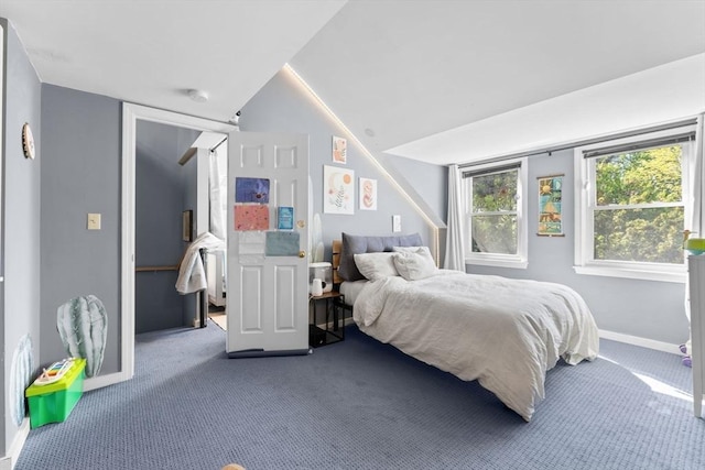 2A Brewer St, Boston, MA 02130 - bedroom featuring carpet, vaulted ceiling, and baseboards