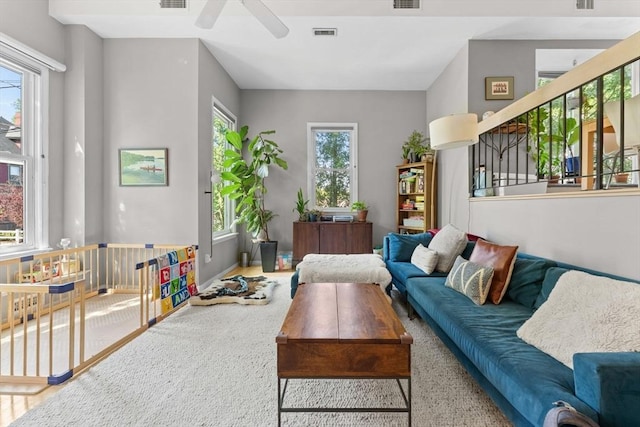 2A Brewer St, Boston, MA 02130 - carpeted living area featuring ceiling fan
