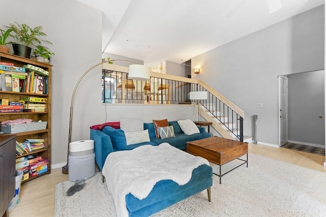 2A Brewer St, Boston, MA 02130 - living area featuring wood finished floors and stairs