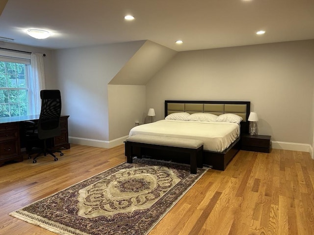 61 School St Unit B, Natick, MA 01760 - bedroom featuring an office area, wood finished floors, and recessed lighting