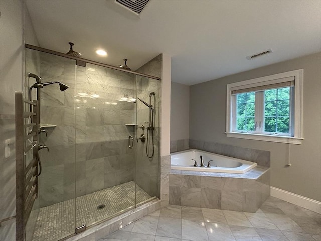 61 School St Unit B, Natick, MA 01760 - bathroom with a garden tub and a shower stall