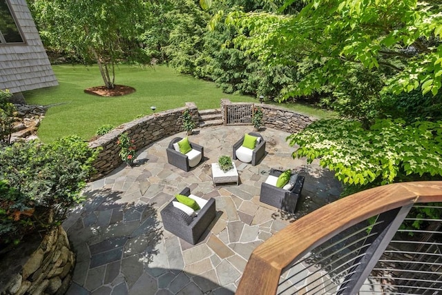 169 Hickory Rd, Weston, MA 02493 - view of patio with an outdoor living space