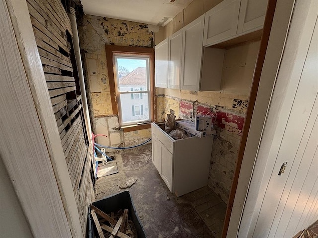 kitchen with white cabinetry