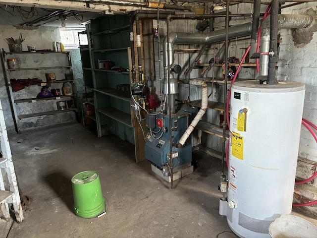 utilities with a heating unit and water heater