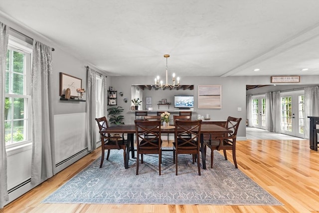 101 Titicut Rd, Raynham, MA 02767 - dining area featuring a chandelier, healthy amount of natural light, wood finished floors, and recessed lighting