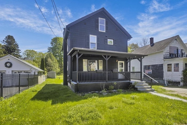 82 Grove St, North Brookfield, MA 01535 - view of front of home featuring covered porch and an outbuilding