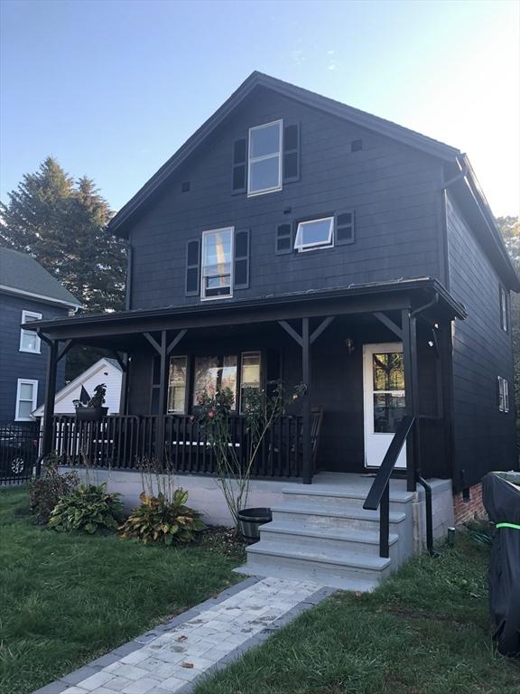 82 Grove St, North Brookfield, MA 01535 - back of house with covered porch and a yard