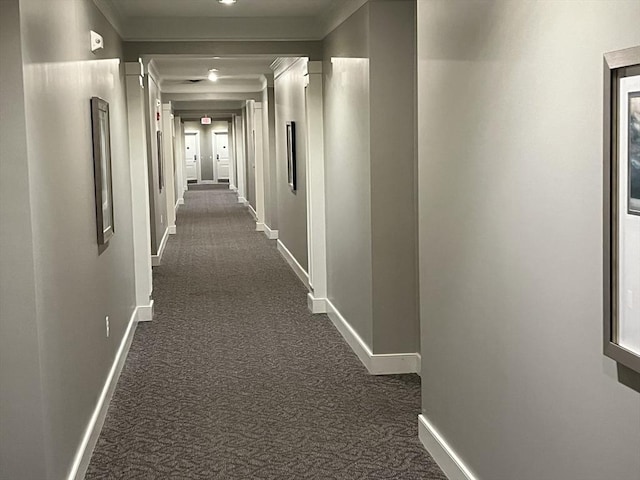 110 Trotter Rd Unit 104, Weymouth, MA 02190 - hallway with dark carpet and baseboards