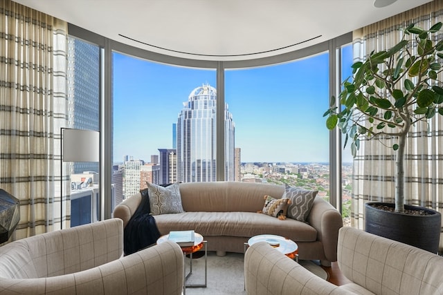 living room with plenty of natural light