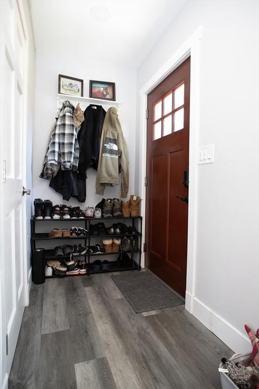 32 Leverett Rd, Shutesbury, MA 01072 - mudroom with wood finished floors and baseboards