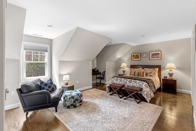 44 Sunset Ridge Ln Unit 44, Bolton, MA 01740 - bedroom featuring wood finished floors, baseboards, and vaulted ceiling