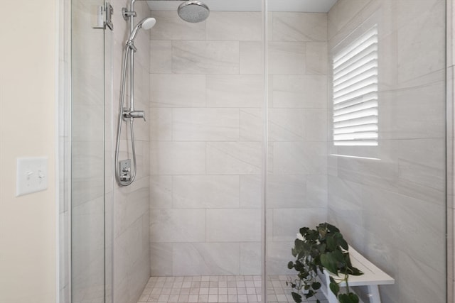 bathroom featuring walk in shower