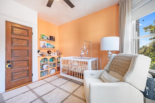 bedroom featuring ceiling fan