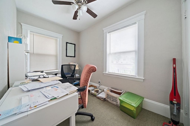 78/80 Curtis Ave, Quincy, MA 02169 - office area with carpet flooring and ceiling fan