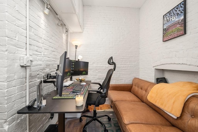 293-295 Commonwealth Ave Unit 3C, Boston, MA 02111 - office area with brick wall