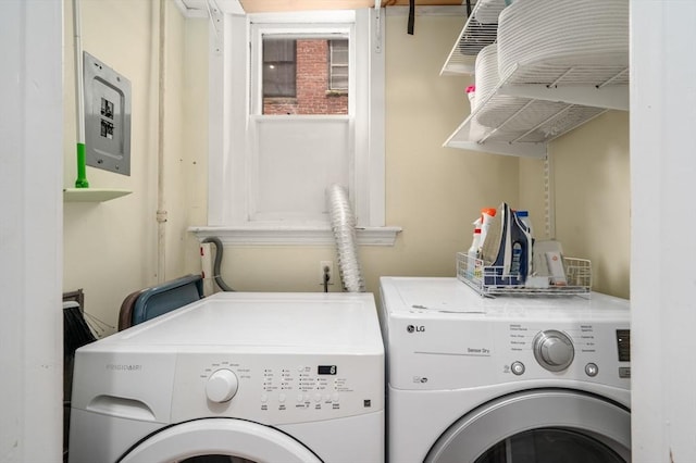 293-295 Commonwealth Ave Unit 3C, Boston, MA 02111 - washroom with independent washer and dryer and electric panel