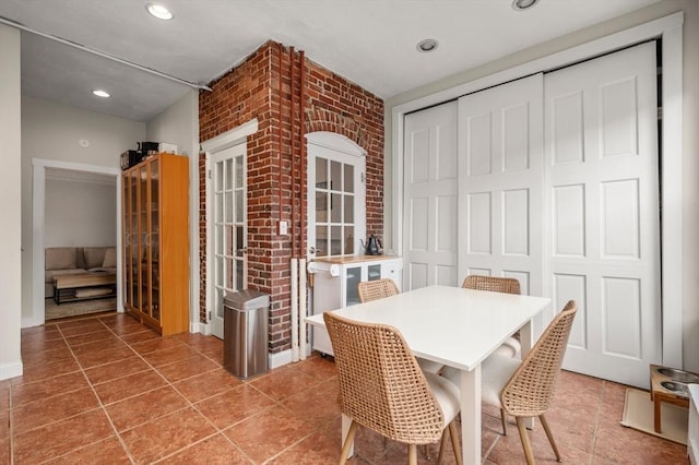 293-295 Commonwealth Ave Unit 3C, Boston, MA 02111 - dining room with recessed lighting, tile patterned flooring, and baseboards