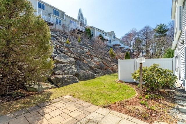 view of yard with fence