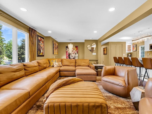 188 Atlantic St, Gloucester, MA 01930 - living room featuring plenty of natural light and recessed lighting